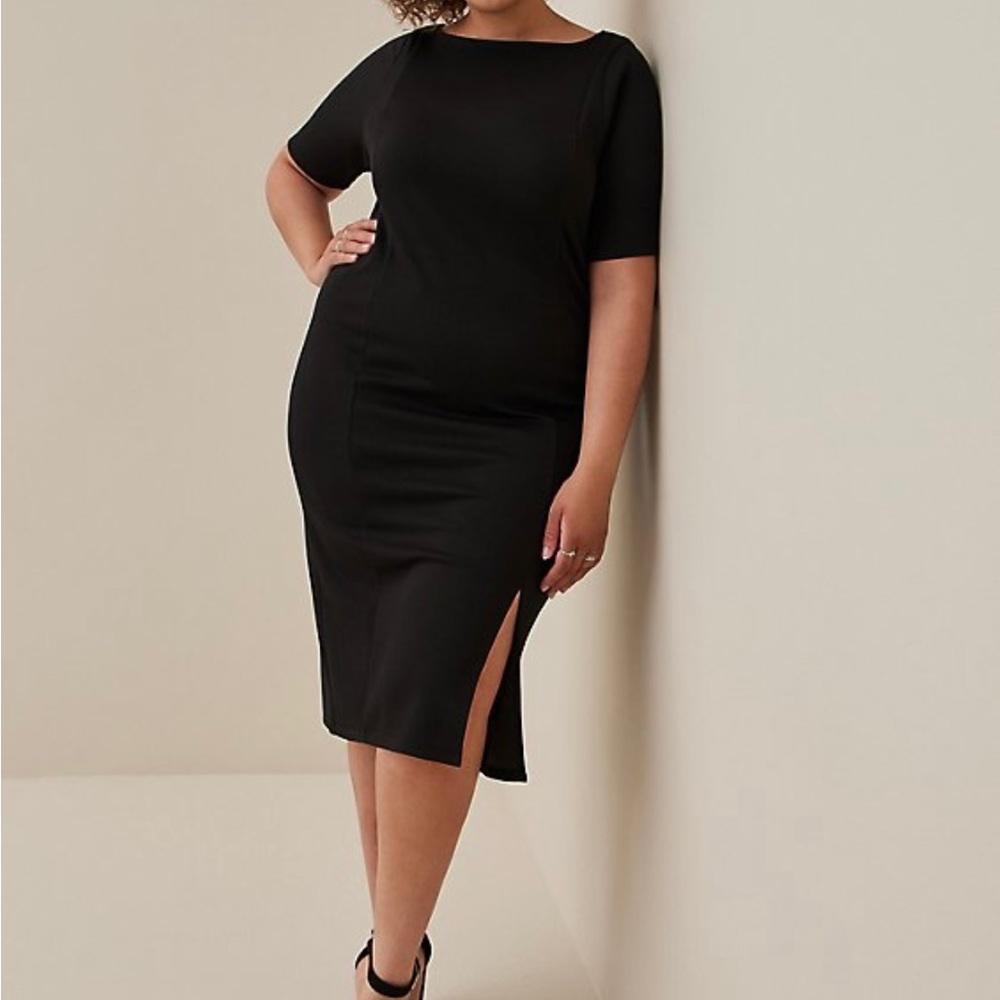 Torrid midi studio cupro bodycon dress